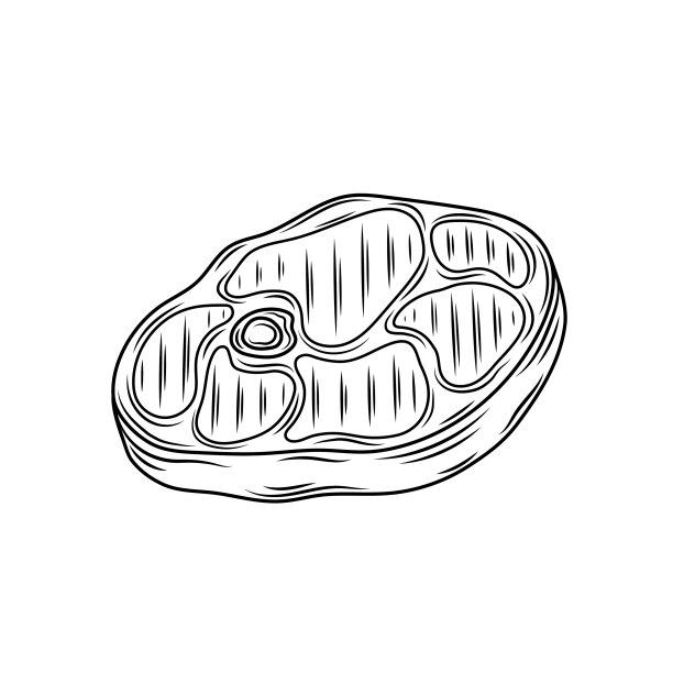 牛肉猪肉或羊肉红肉手绘草图图片下载