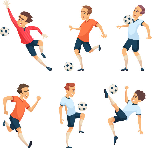 足球角色踢足球孤立的运动图片下载