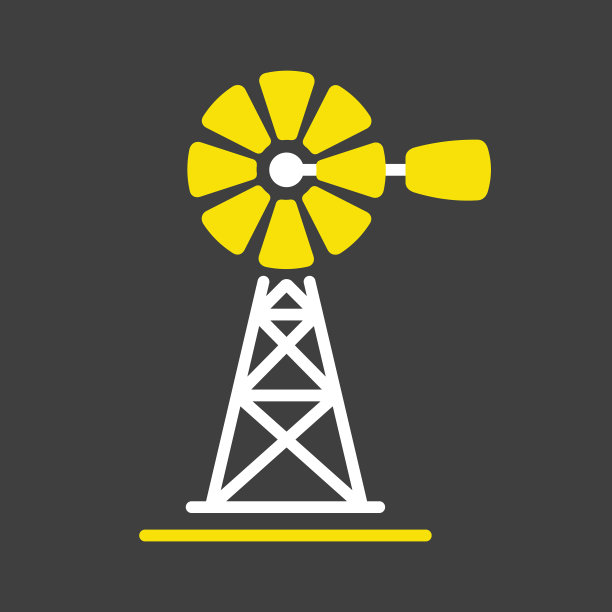 风泵扁平字形图标图片下载