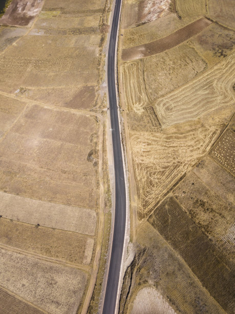 秘鲁安第斯山脉高速公路的鸟瞰图。农村的场景图片下载