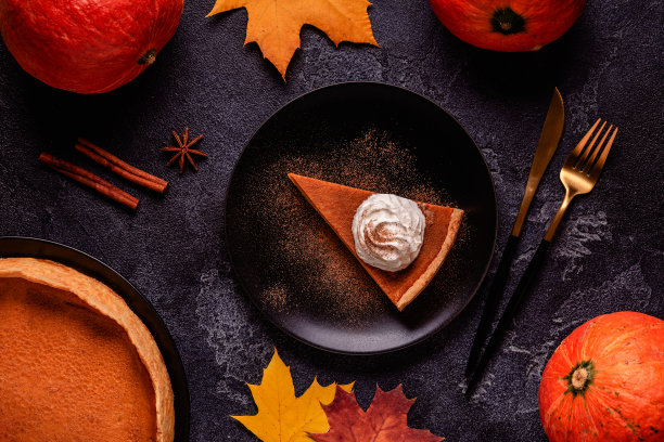 可食用的感恩节自制南瓜派图片下载