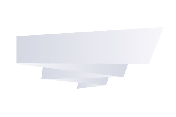 白色空白折叠彩带横幅图片下载