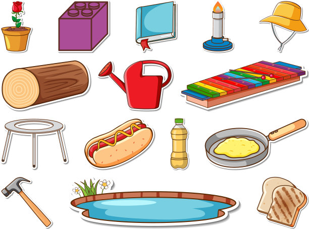 一组混合的日常物品图片下载