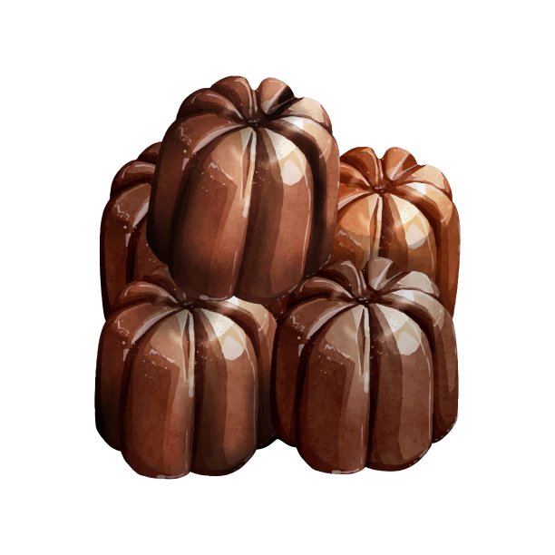 设置巧克力水彩矢量设计图片下载