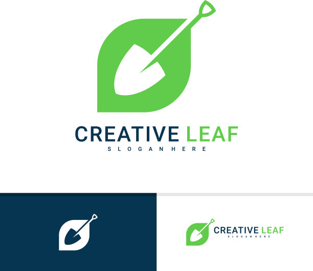 园艺标志设计模板创意叶图片下载