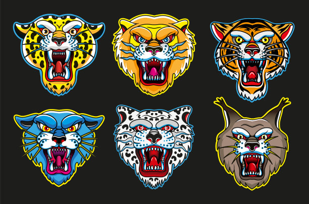 吉祥物标志收集豹头狮子图片下载