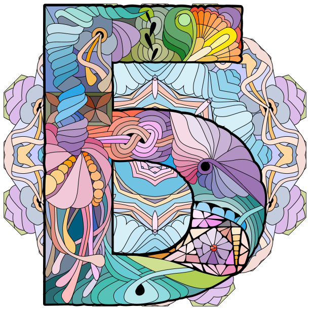 俄语字母表西里尔字母大写字母B在曼荼罗。矢量插图。图片下载