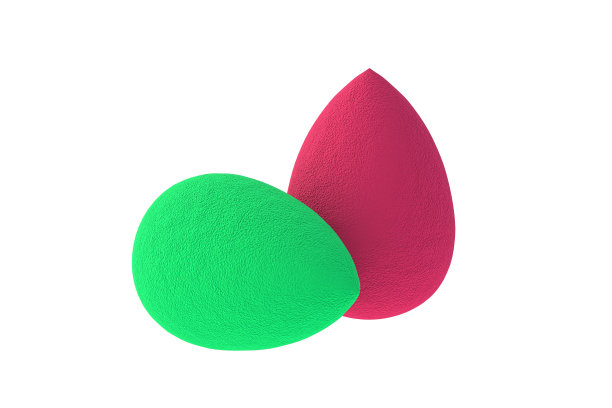 化妆品鸡蛋海绵分离在白色背景。三维渲染图片下载