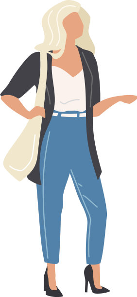 浅色头发的女人穿着牛仔裤和高跟鞋图片下载