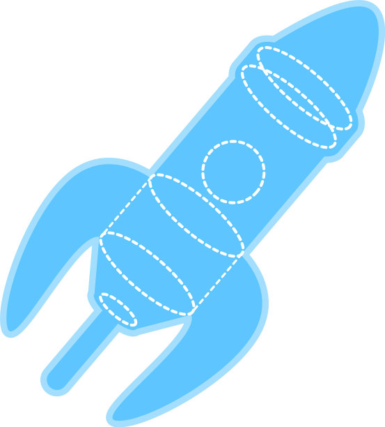 发射火箭半平色物体图片下载