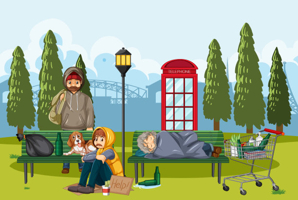 流浪汉的户外场景图片下载