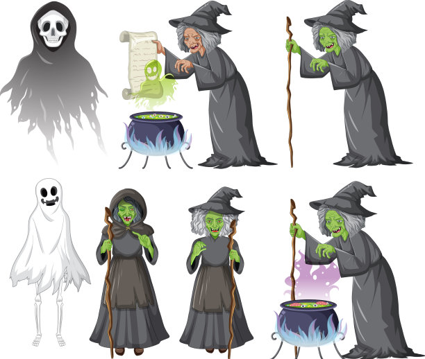 一套女巫和巫师的物品图片下载