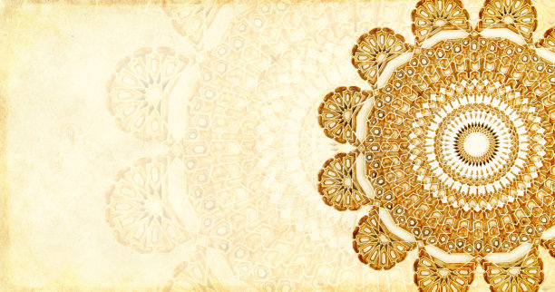 摩洛哥风格的纸张纹理和花卉装饰的Grunge背景图片下载