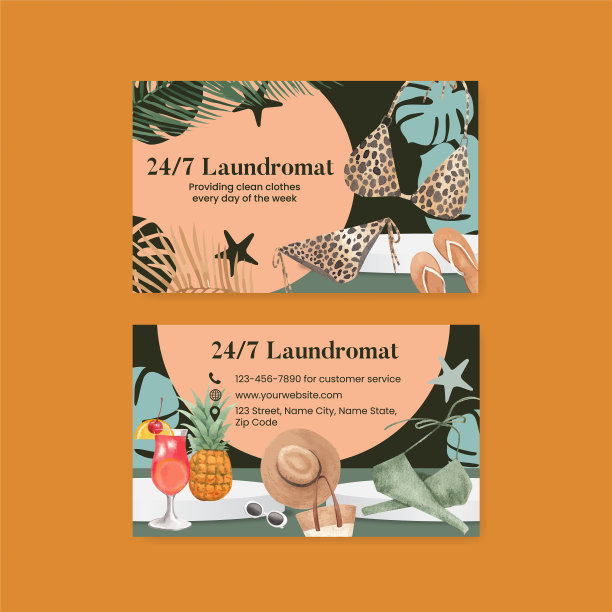 名片模板与夏装时尚图片下载