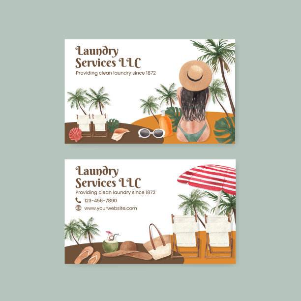 名片模板与夏装时尚图片下载