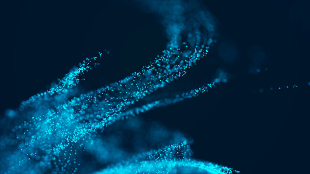 移动尘埃粒子的抽象背景。刺眼的入射光。随机发光和颜色发光。3 d演示。图片下载