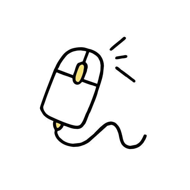 剪贴画涂鸦电脑鼠标。直线风格的矢量插图。图片下载