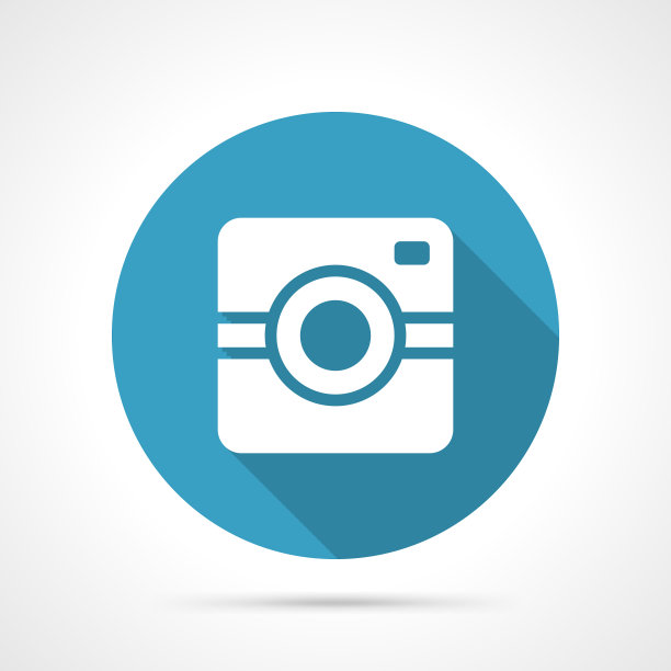 照片相机图标与长阴影图片下载