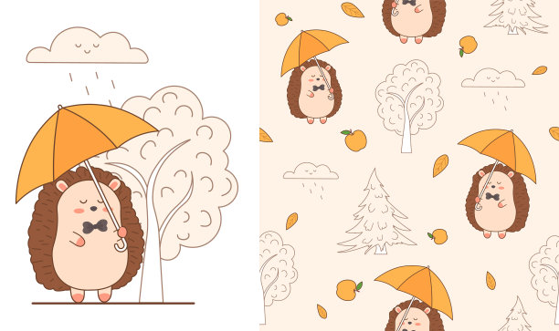 刺猬用伞图片下载