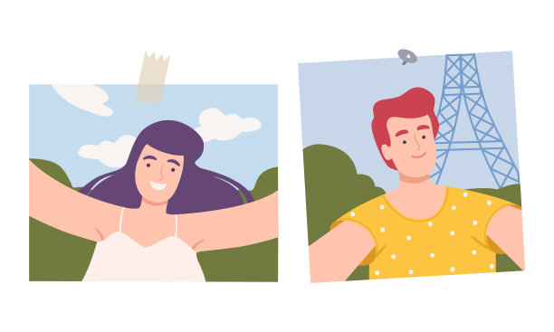 快乐的人们的照片钉在墙上图片下载