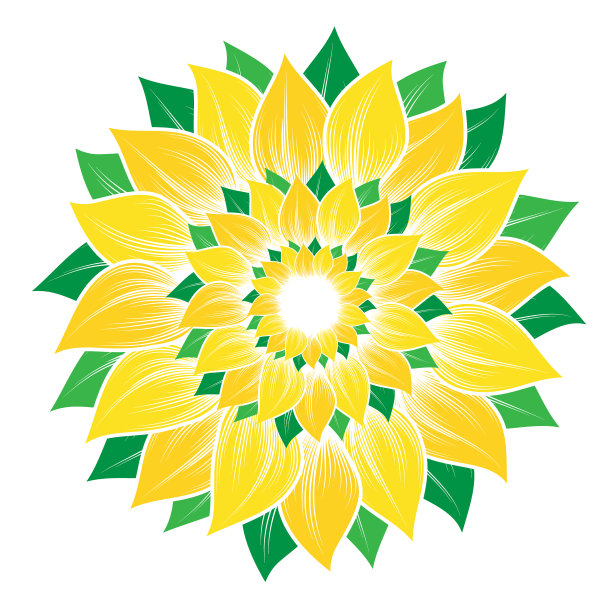 平色大向日葵剪影图片下载