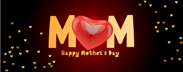 母亲节快乐妈妈书法贺卡图片下载