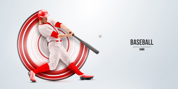 棒球运动员的真实剪影图片下载