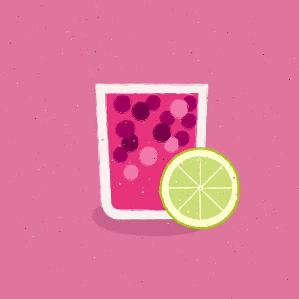 粉红背景上的青柠和莓汁图片下载