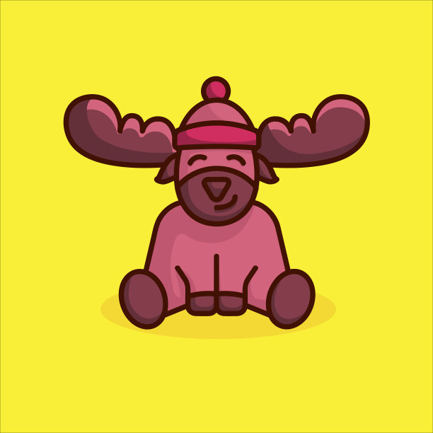 坐着可爱的麋鹿图片下载