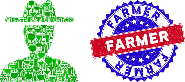 双色农民遇险海豹和农民图标图片下载