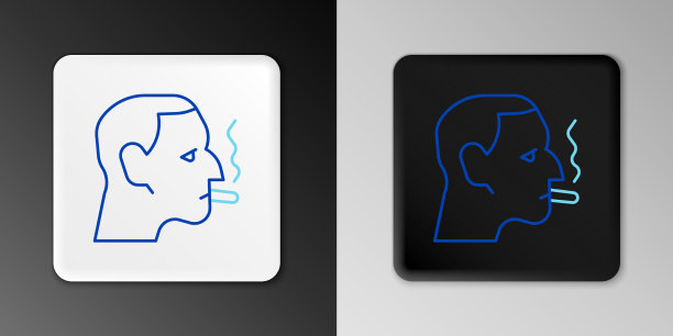 排队的人吸烟的香烟图标孤立在灰色图片下载