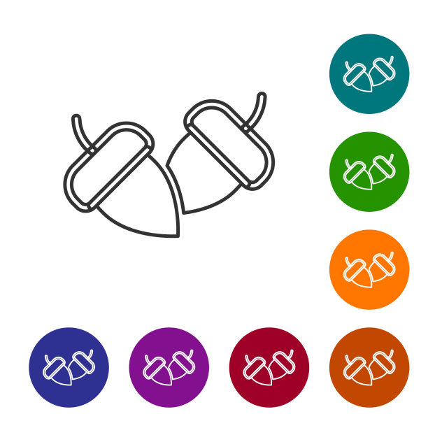 黑线橡子图标孤立在白色背景图片下载