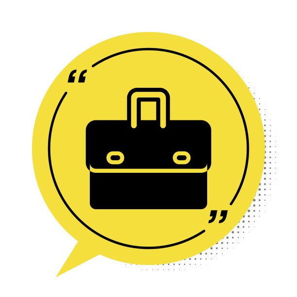 黑色公文包图标孤立在白色背景图片下载