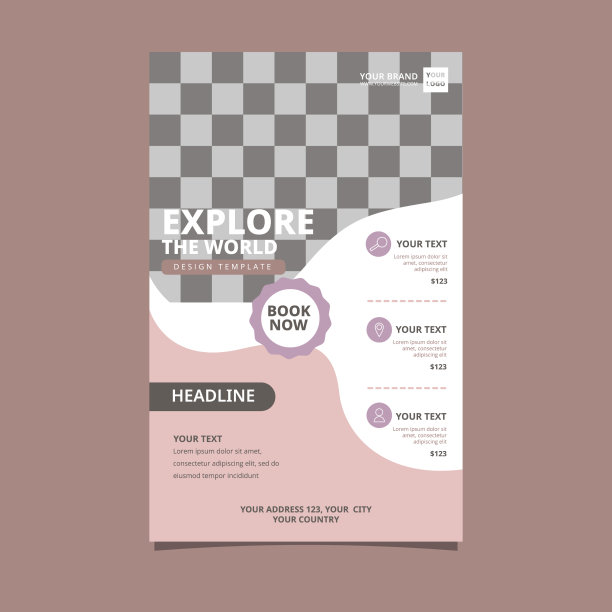 波浪旅游旅游度假传单小册子图片下载