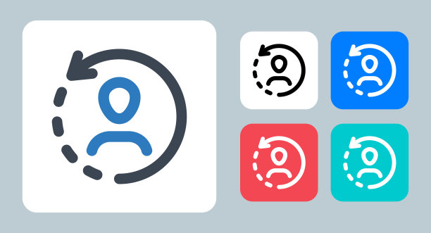 更新帐户图标-矢量插图。更新，用户，帐户，个人资料，刷新，重新加载，同步，线，轮廓，平面，图标。图片下载