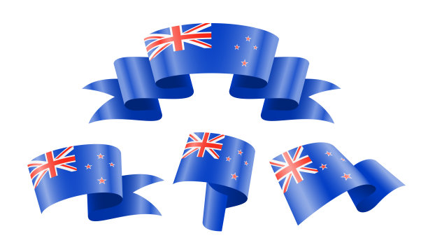 新西兰-收集挥舞的国家国旗。图片下载
