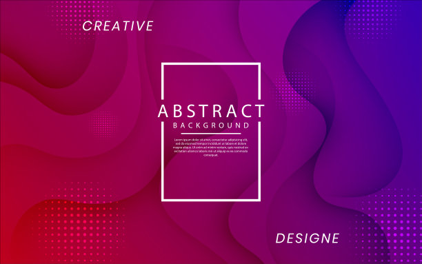 三维红紫色几何抽象背景重叠层上的暗空间动态流体波效果风格装饰。模板元素液体概念传单，横幅，封面，或着陆页图片下载