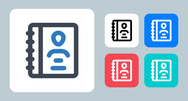 电话簿图标-矢量插图。联系人，电话簿，用户，电话，电话簿，地址，手册，联系人，帐户，个人资料，号码，列表，线，轮廓，平面，图标。图片下载