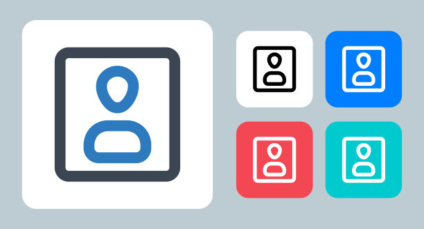 肖像图片图标-矢量插图。头像，框架，图像，照片，摄影，图片，人像，脸，捕捉，人，线，轮廓，平面，图标。图片下载