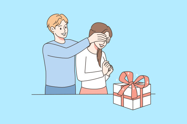 男人闭上女人的眼睛表示惊讶图片下载