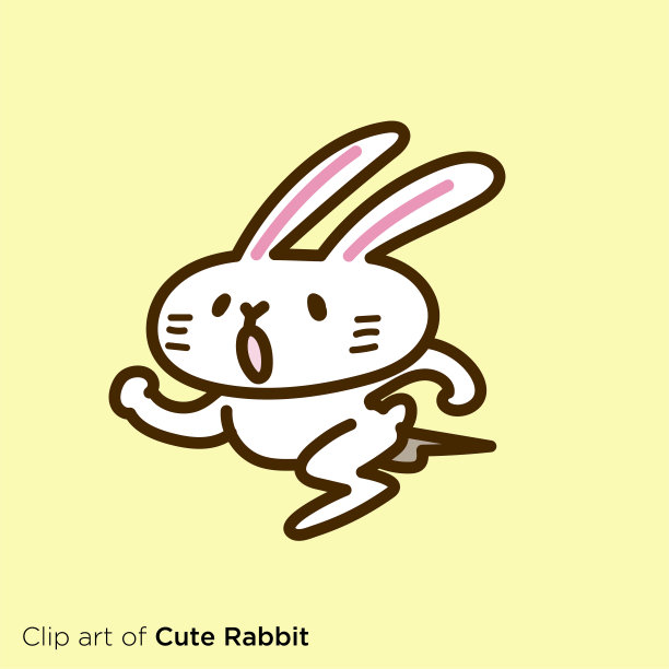 兔子人物插画系列“快”图片下载