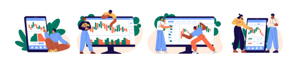 投资者用数字股市图图片下载