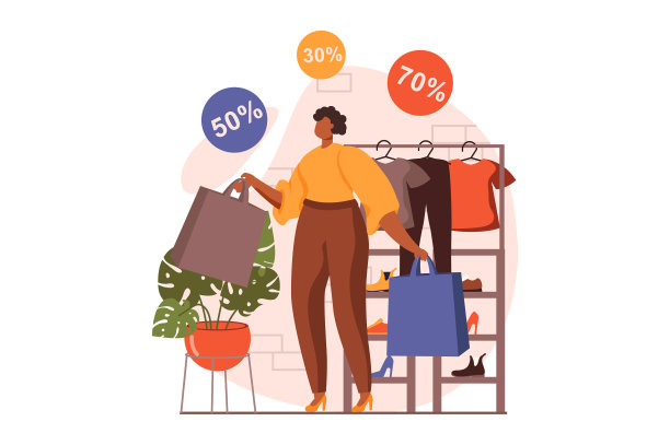 折扣店网站概念在平面设计图片下载