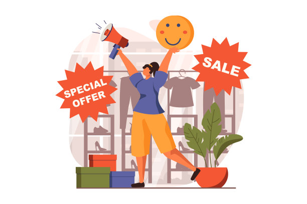 折扣店网站概念在平面设计图片下载