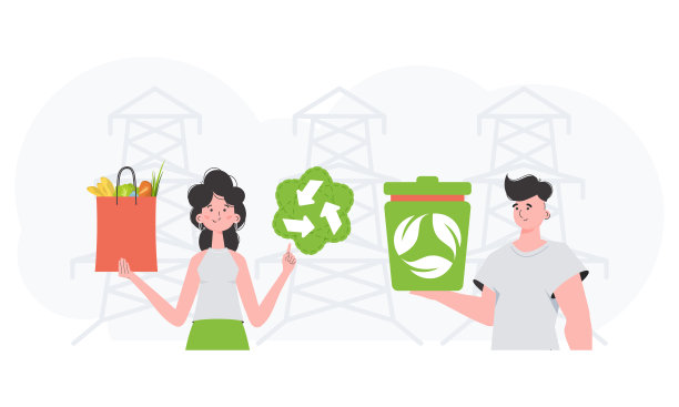 生态友好的概念。EKO是一个由关心环境的人组成的团队。时尚趋势插图在矢量。图片下载