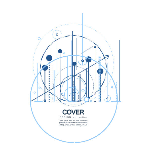 几何抽象图案与连接线和图片下载