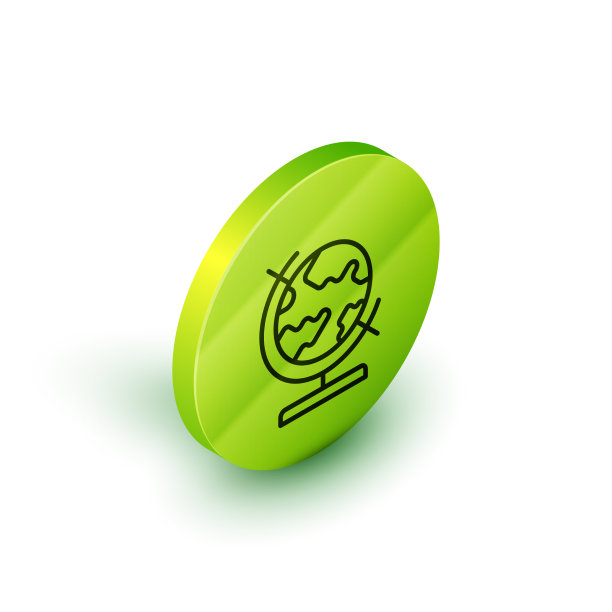 等距线地球图标孤立在白色图片下载