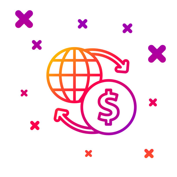 彩色线货币兑换图标孤立在白色图片下载