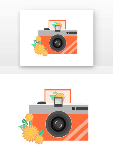 世界摄影日相机和花的组合图片下载