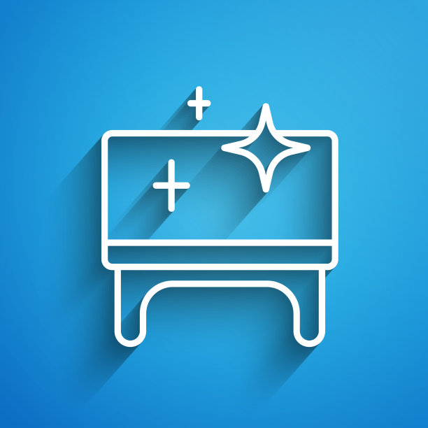 白线干净的木桌上孤立着图标图片下载